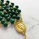 ♥ Chapelet doré Ave Maria en pierres naturelles vertes - grand format - Chapelet et dizainiers objets religieux God save the ...