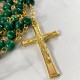 ♥ Chapelet doré Ave Maria en pierres naturelles vertes - grand format - Chapelet et dizainiers objets religieux God save the ...