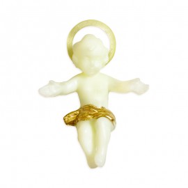 ♥ Enfant Jésus bras ouverts fluorescent 6 cm - Statues objets religieux God save the king