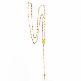♥ Chapelet en acier inoxydable doré avec cœur Vierge Miraculeuse - Chapelet et dizainiers objets religieux God save the king
