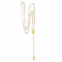 ♥ Chapelet en acier inoxydable doré avec cœur Vierge Miraculeuse