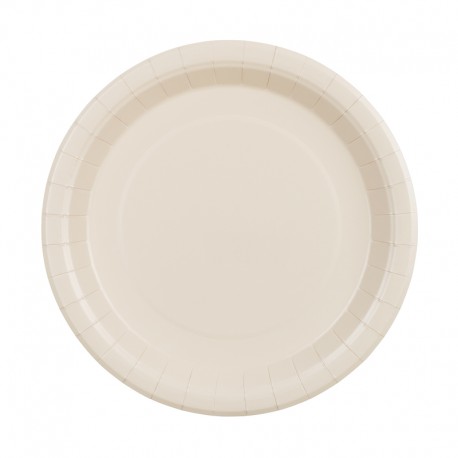 ♥ 6 Assiettes en carton beige - 23 cm - Décoration de Communion Godsavetheking