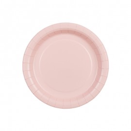 ♥ 6 Assiettes en carton rose clair - 18 cm - Décoration de Communion Godsavetheking
