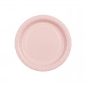 ♥ 6 Assiettes en carton rose clair - 18 cm