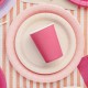 ♥ 6 Assiettes en carton rose clair - 18 cm - Décoration de Communion Godsavetheking