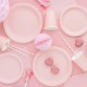 ♥ 6 Assiettes en carton rose clair - 18 cm - Décoration de Communion Godsavetheking