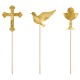 ♥ Décorations de gâteau de première communion en or - Lot de 6 - Décoration de Communion Godsavetheking