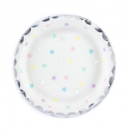 ♥ Assiettes étoiles colorées - 18 cm - Décoration de Communion Godsavetheking