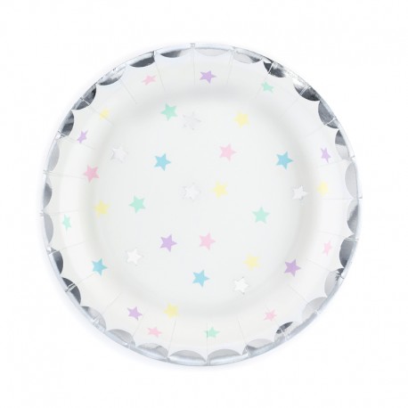 ♥ Assiettes étoiles colorées - 18 cm - Décoration de Communion Godsavetheking
