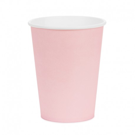 ♥ Gobelets en papier rose 250ml - Lot de 6 - Décoration de Fête Godsavetheking