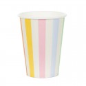♥ Gobelets Rayures couleur pastel, 400 ml - Lot de 6