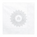 ♥ Serviettes de communion IHS argent- Lot de 20