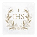 ♥ Serviettes de communion IHS doré- Lot de 20
