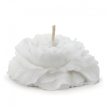♥ Bougie flottante pivoine mat blanc - 8 cm