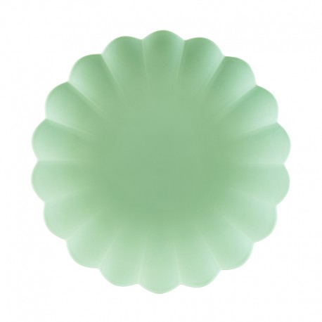 ♥ Assiettes en plastique réutilisable sauge - 22 cm - Décoration de Communion Godsavetheking