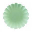 ♥ Assiettes en plastique réutilisable sauge - 22 cm