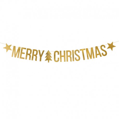 Guirlande Merry Christmas dorée