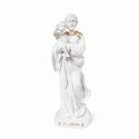 ♥ Statue de St Joseph et Jésus blanc avec des touches dorées - 30 cm
