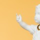 ♥ Statue de St Joseph et Jésus blanc avec des touches dorées - 30 cm - Statues objets religieux God save the king