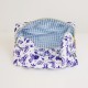 ♥ Trousse de toilette matelassée motif marial bleu et blanc