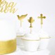 ♥ Décorations de gâteau de première communion en or - Lot de 6 - Décoration de Communion Godsavetheking