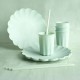 ♥ Assiettes en plastique réutilisable sauge - 22 cm - Décoration de Communion Godsavetheking