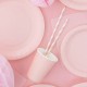 ♥ Gobelets en papier rose 250ml - Lot de 6 - Décoration de Fête Godsavetheking