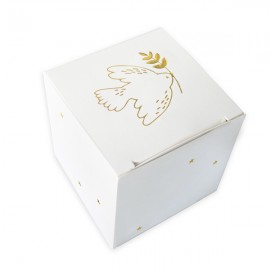 Boite à dragées Colombe avec laminage doré - imparfaits
