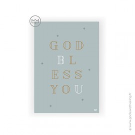 Carte religieuse God bless you - 10,5 x 14,8 cm