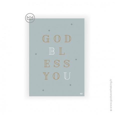 Carte religieuse God bless you - 10,5 x 14,8 cm - Images et cartes religieuses - Godsavetheking