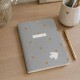 Carnet de notes Esprit Saint & rameau d’olivier doré – Bleu gris – 14,8 x 21 cm, 80 pages - Carnets et bloc notes papeterie r...