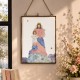 Cadre Notre-Dame des Victoires – Laiton doré & reproduction aquarelle 21 x 29 cm - Cadres religieux objets religieux God save...