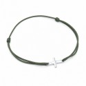 Bracelet Homme Croix Argent 925 - Kaki