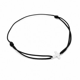 Bracelet Homme Croix Argent 925 - Noir - Bracelets religieux Godsavetheking