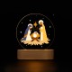 Lampe veilleuse crèche de Noël – Sainte Famille en plexiglass et bois - Lampes veilleuse objets religieux God save the king