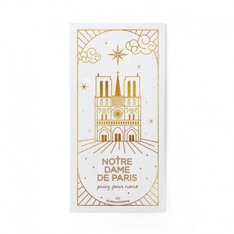 Signet Notre Dame de Paris priez pour nous - Or à chaud - Signets religieux papeterie religieuse Godsavetheking