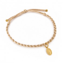 Bracelet Médaille Vierge Marie tressé irisé - Bracelets femme Godsavetheking