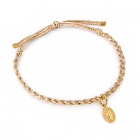 Bracelet Médaille Vierge Marie tressé irisé - Bracelets femme Godsavetheking