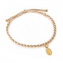 Bracelet Médaille Vierge Marie tressé irisé