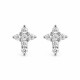 Boucles d'oreilles puce croix argent et zirconium - Boucles d'oreilles Godsavetheking