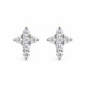Boucles d'oreilles puce croix argent et zirconium