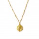 Collier médaille Vierge à l'Enfant 16 mm et chaîne torsadée en plaqué or - Colliers femme Godsavetheking