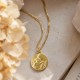 Collier médaille Vierge à l'Enfant 16 mm et chaîne torsadée en plaqué or - Colliers femme Godsavetheking