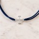 Bracelet Homme Croix Scoute Argent 925 - Bleu marine - Fête des Pères Godsavetheking