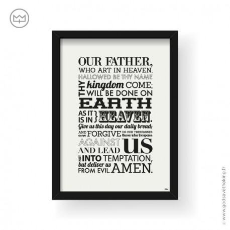 Affiche religieuse en anglais avec prière du Notre Père - A4 - Affiches religieuses papeterie religieuse Godsavetheking