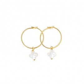 Mini créoles croix en nacre – Plaqué or - Boucles d'oreilles Godsavetheking