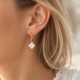 Mini créoles croix en nacre – Plaqué or - Boucles d'oreilles Godsavetheking