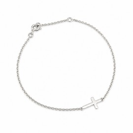 Bracelet chaîne avec croix en argent 925
