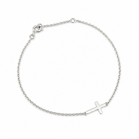 Bracelet chaîne avec croix en argent 925 - Bracelets femme Godsavetheking
