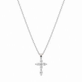 Collier chaîne et Croix - Zirconium et Argent 925 - Colliers femme Godsavetheking